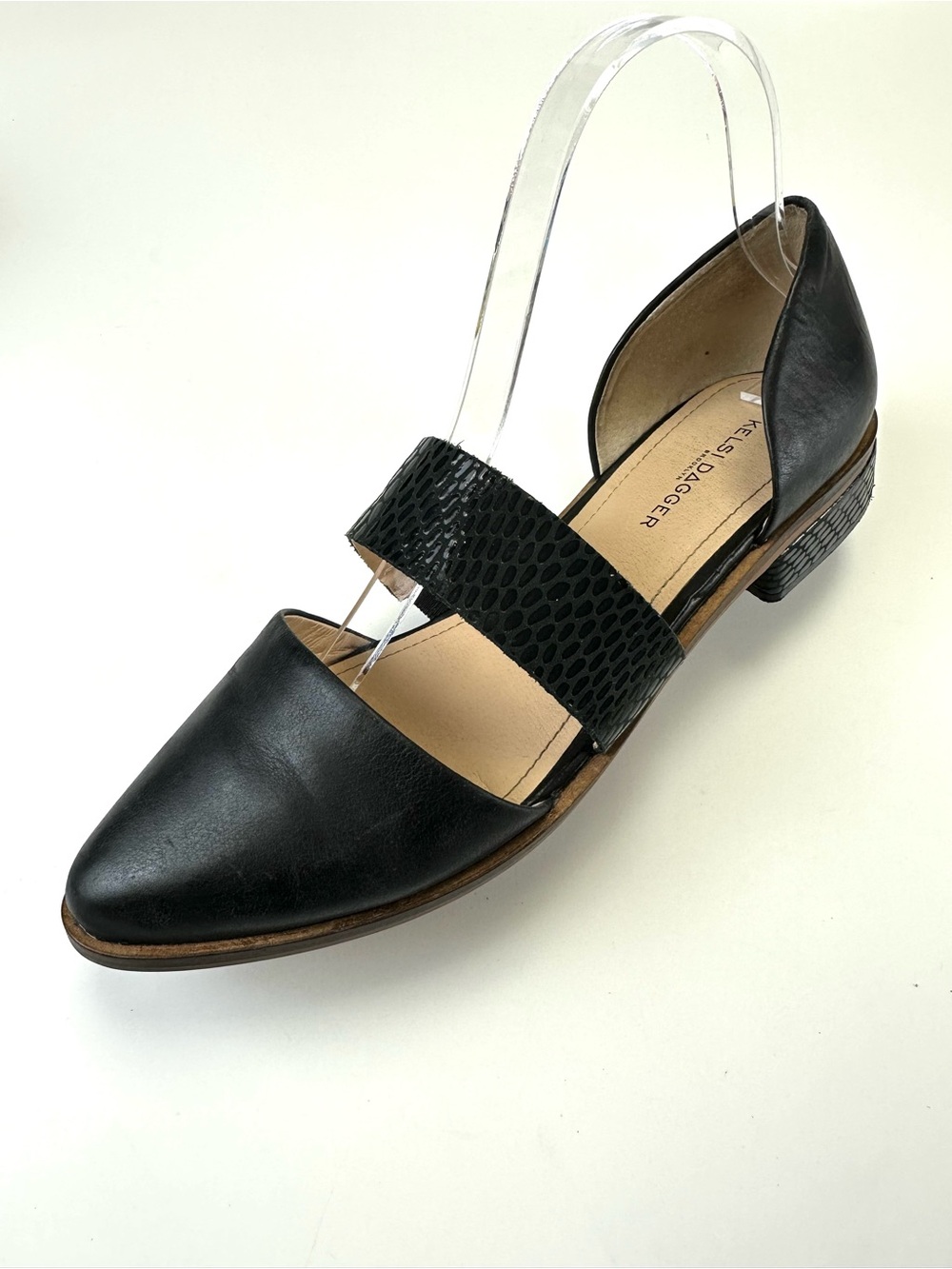 Kelsi Dagger Brooklyn Anthropologie Black Leather Heels 9.5 Contemporary